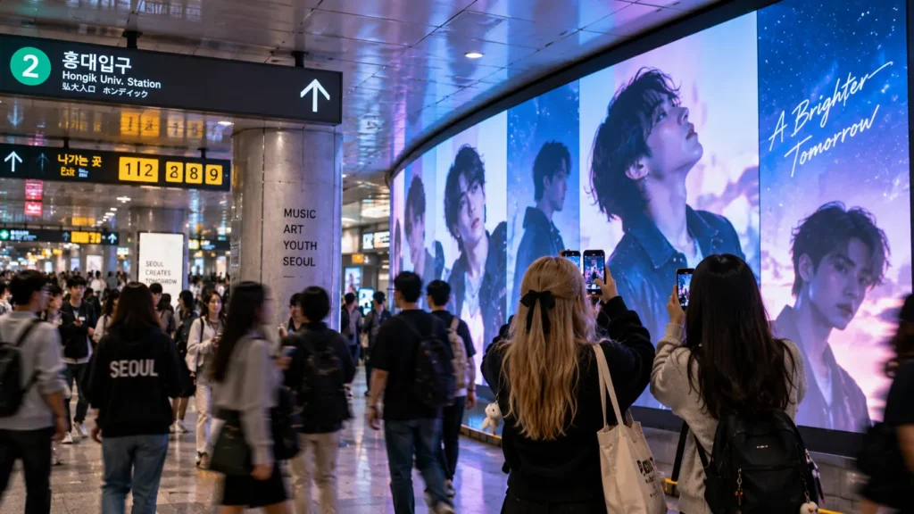 K-pop fan billboard in Seoul