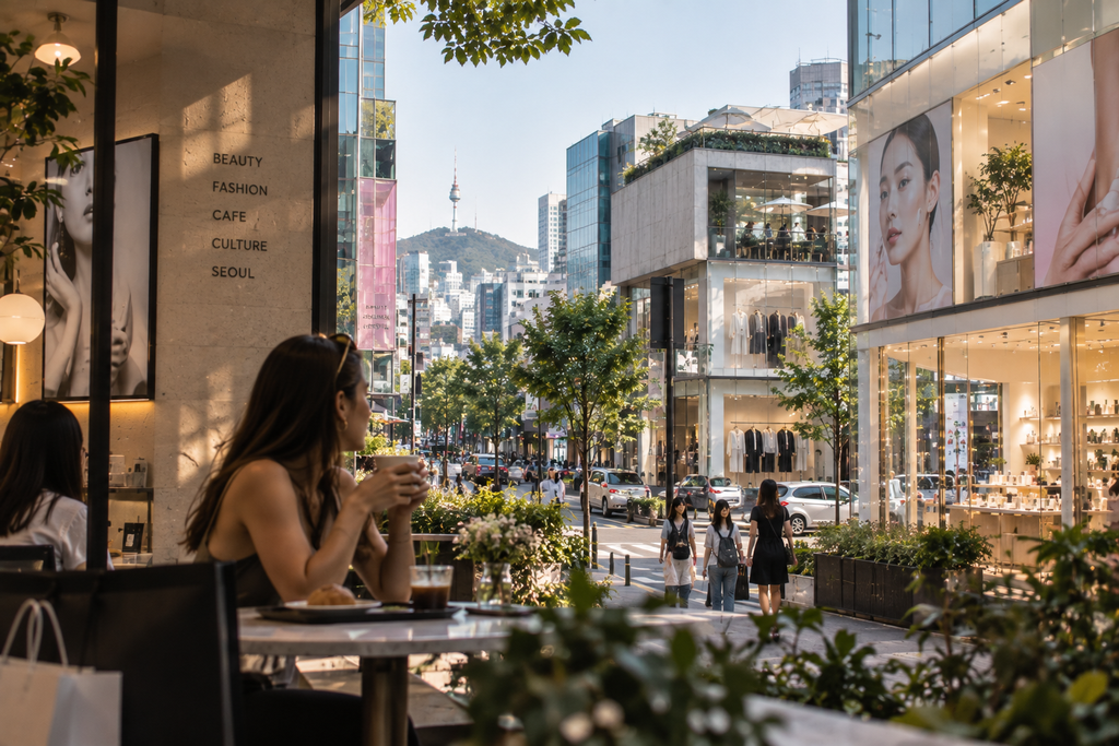 International visitors exploring beauty and lifestyle experiences in Seoul