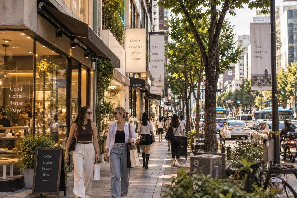 International visitors experiencing everyday life in Seoul