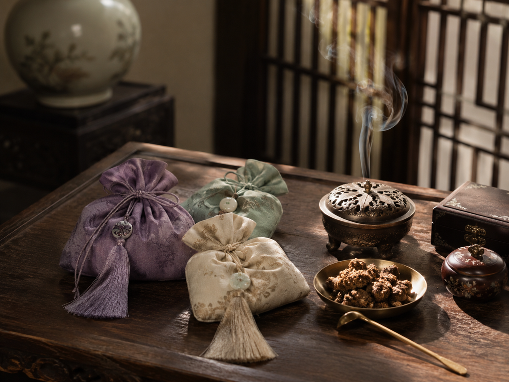 Traditional Korean scent culture and incense pouch